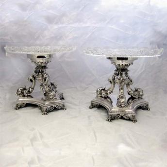 Pair of Silver Plated Victorian Comport Dishes